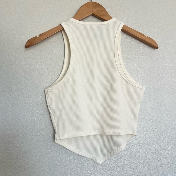 Lulu's Ivory Chic Ribbed Tank Top - Picture 3 of 4